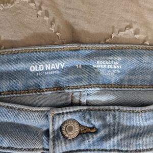 Old navy extra high rise rockstar 360 super skinny jeans 14